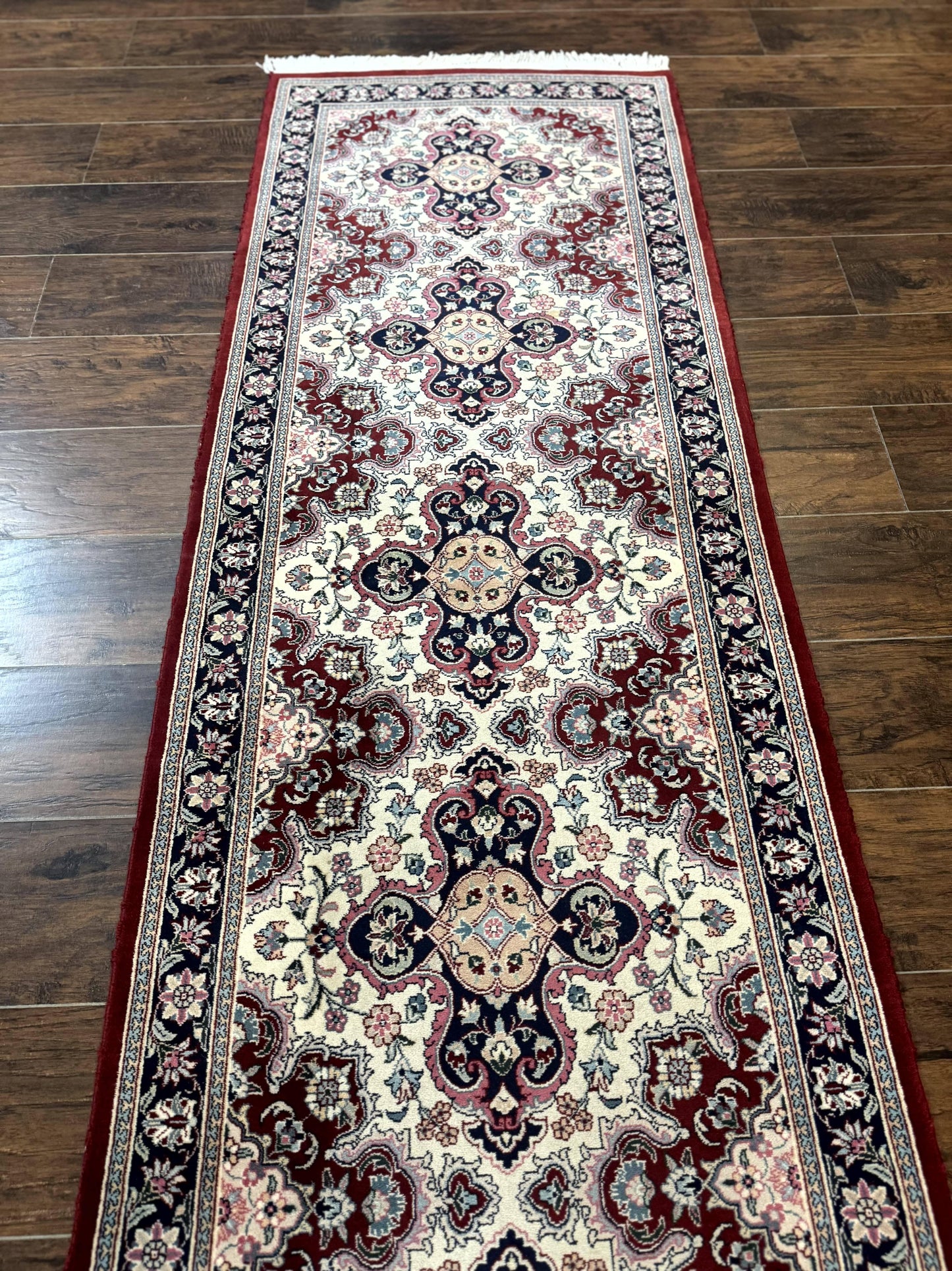 Sino Persian Runner Rug 2.7 x 8, Floral, Handmade, 250 KPSI