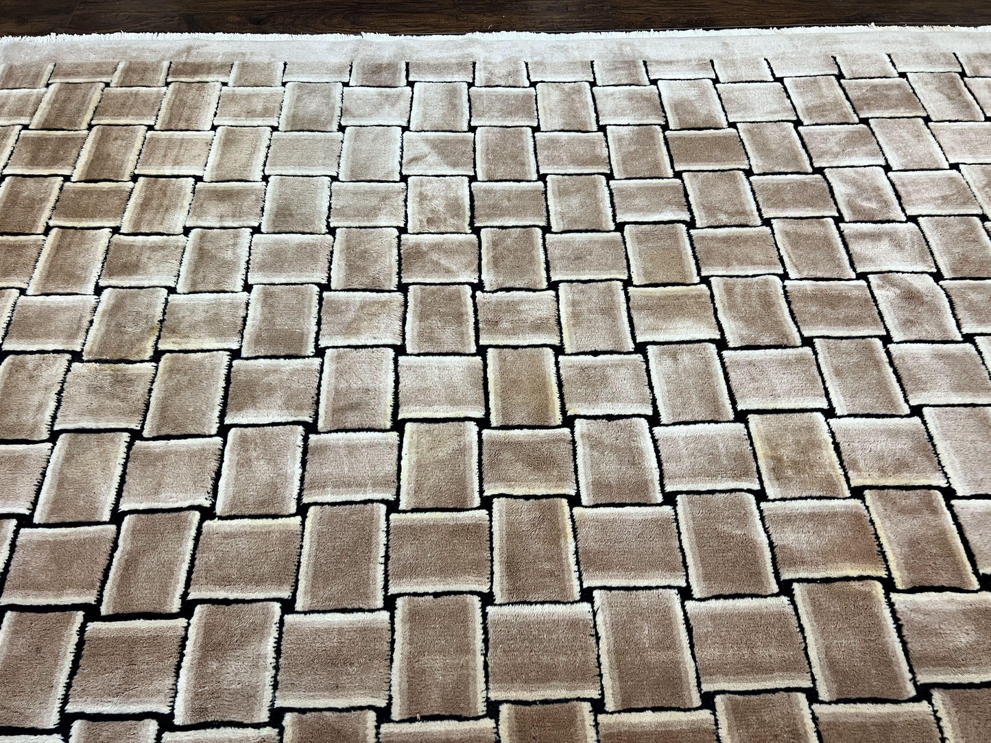 Tibetan Rug 9x12, Handmade, Wool, Modern Design