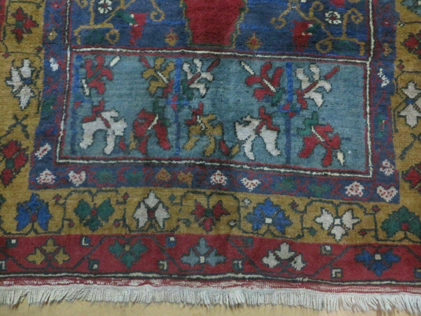 4' X 8' Vintage Handmade Turkish Kazak Pattern Wool Rug Carpet Nice # 105