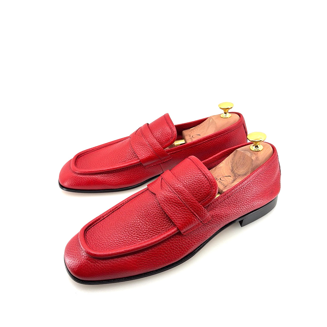 C Collection Deerskin Penny Loafer - Red