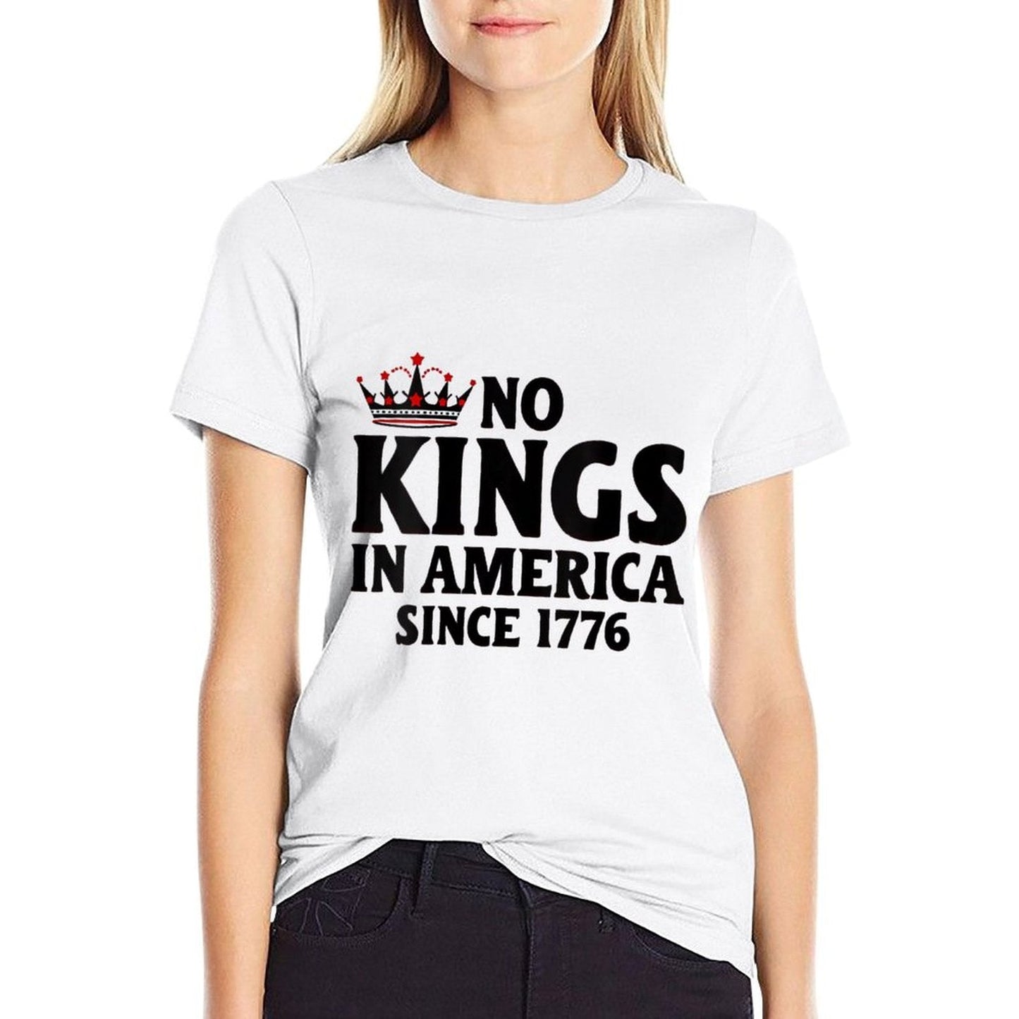 Womens No Kings In America Since 1776  Moisture-wicking T-Shirt