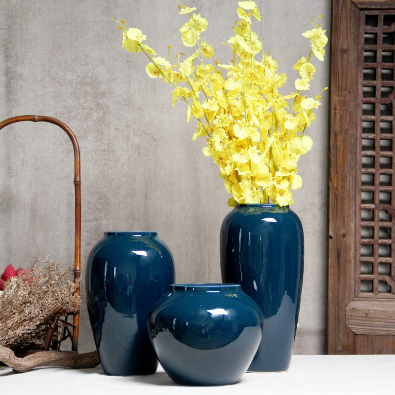 Ceramic Countertop Vase Color Glaze Landscape Flower Arrangement Ornaments