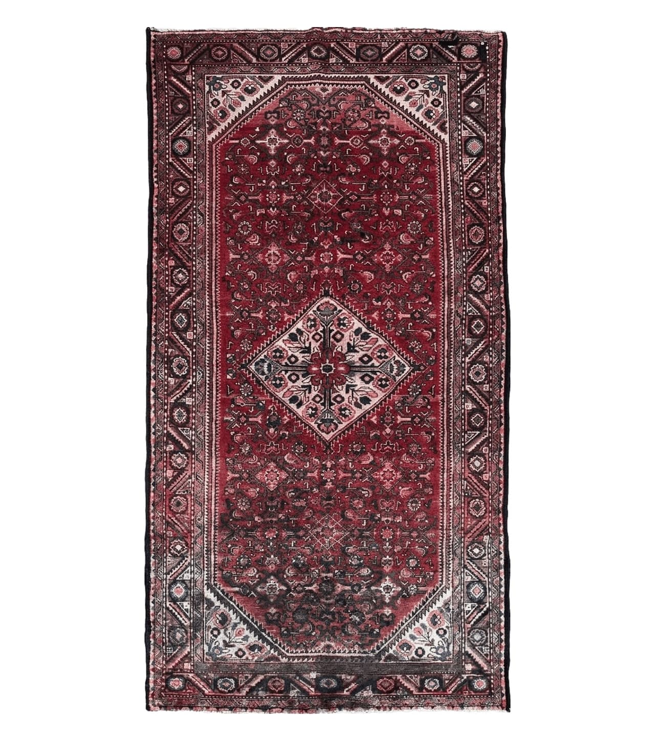 5.5 X 10 Antique Handmade Wool Tribal Gallery Rug All Over Red Runner Corridor