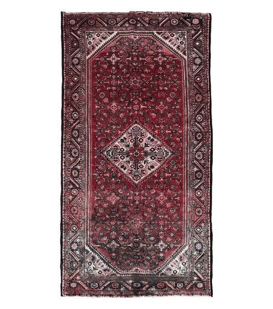 5.5 X 10 Antique Handmade Wool Tribal Gallery Rug All Over Red Runner Corridor