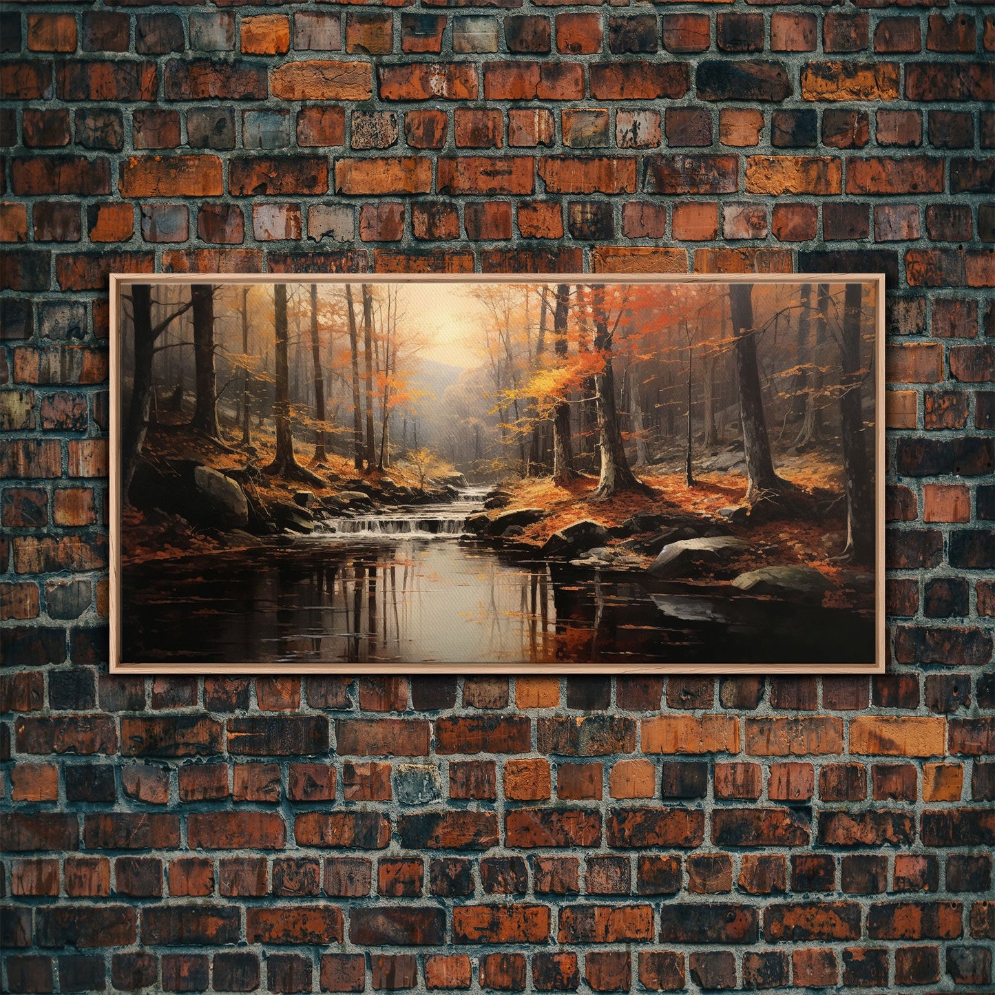 Fall Centerpiece Landscape Painting Canvas Print, Autumn Decor, Fall Centerpiece, Fall Home Decor, Fall Wall Decor, Fall Home Decor