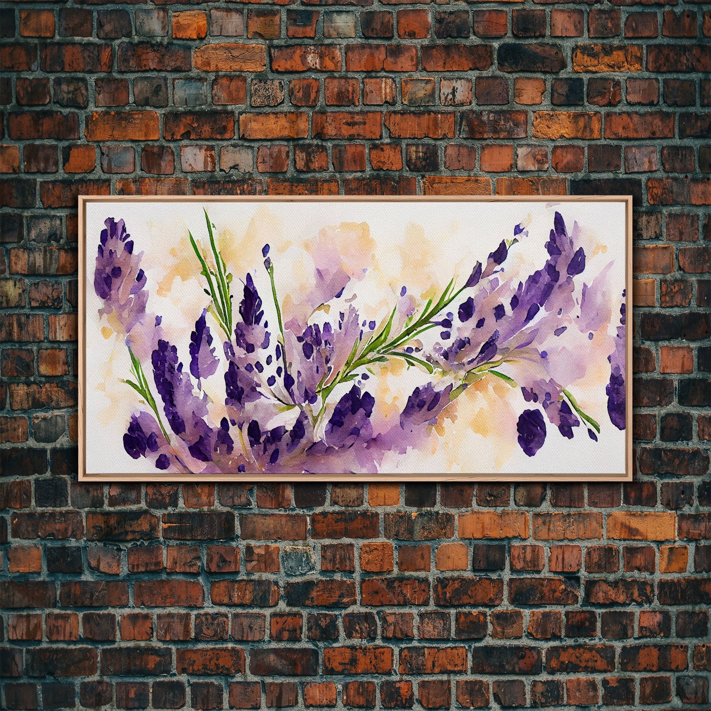 Wild Lavender wall art, canvas print, watercolor painting of lavender flowers, Botanical art, farmhouse decor