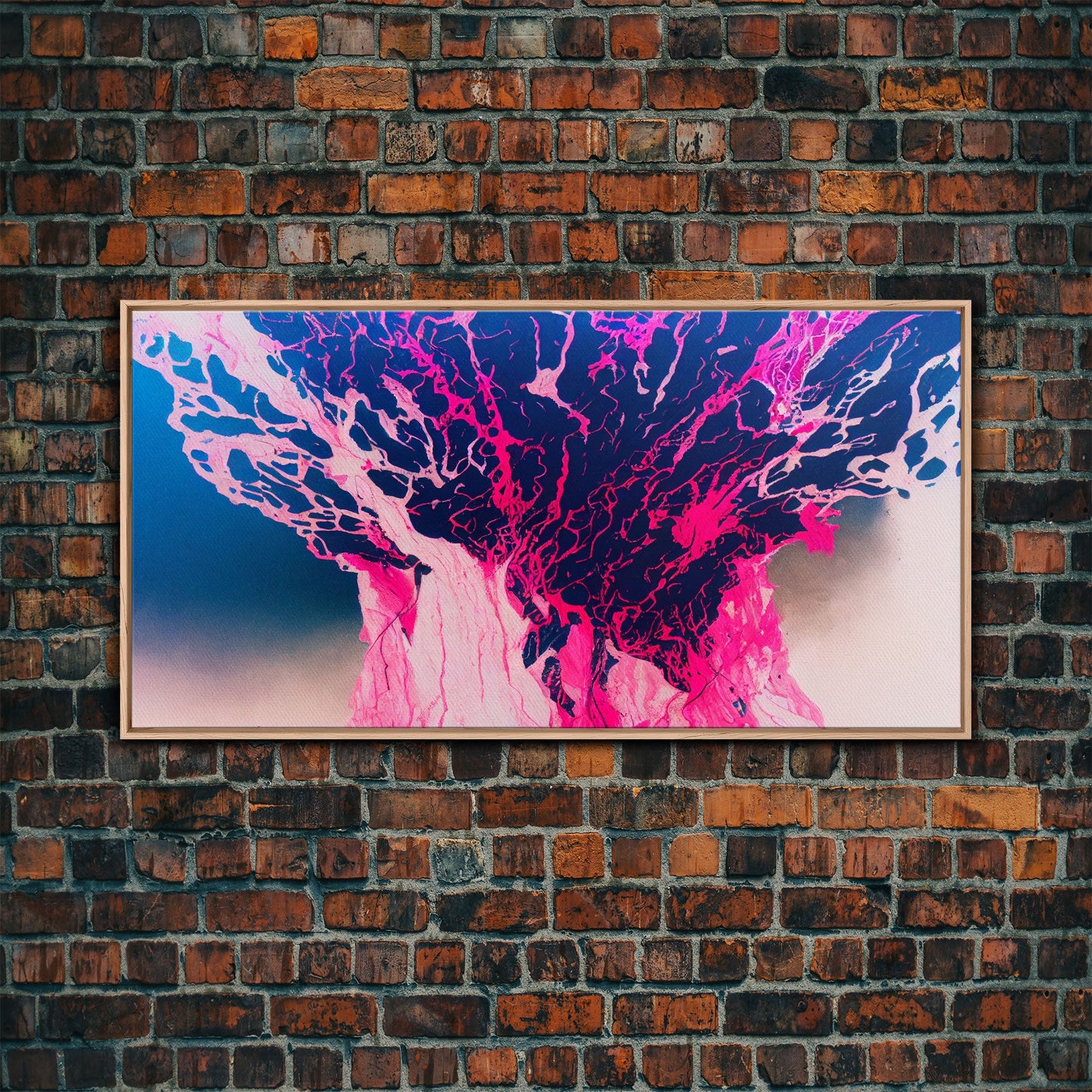 Neon Pink Explosion, Trippy Psychedelic Art, Ready To Hang Canvas Print, Framed Canvas Wall Art