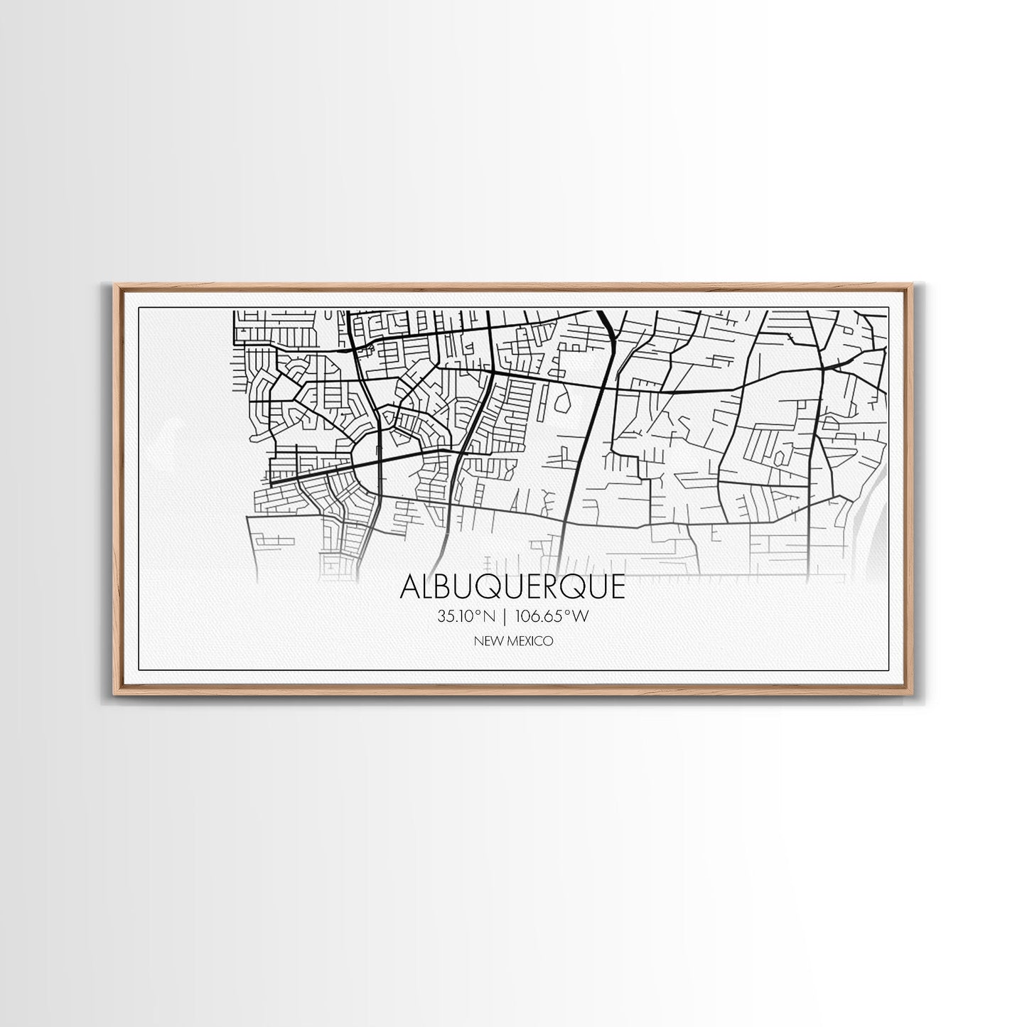 Albuquerque Street Map, New Mexico Map, Map Print, Modern Art, Wall Art, Canvas Print, City Maps, Office Gift, Prints, Above Bed Décor