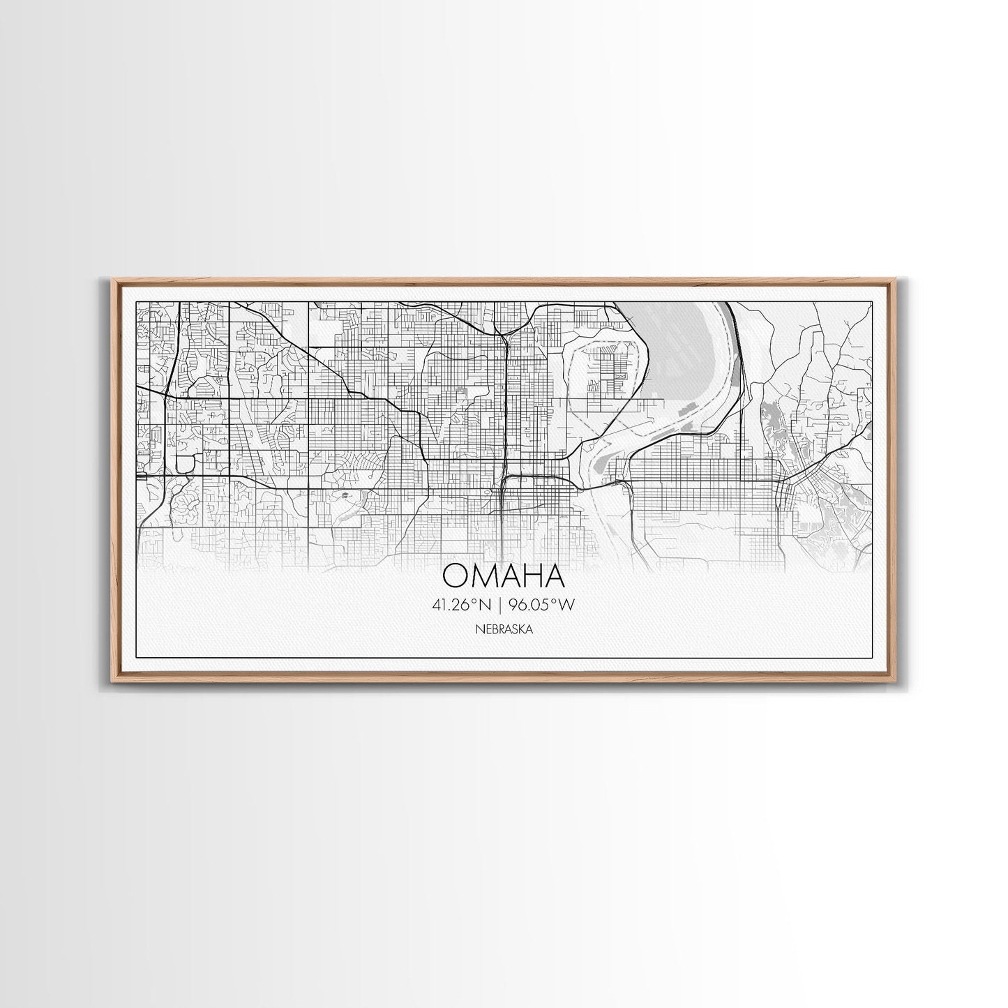 Omaha City Map, Nebraska Art, Map Print, Minimalist Wall Art, Wall Art, Canvas Art, Realtor Thank You, Wall Hanging, Farmhouse Décor