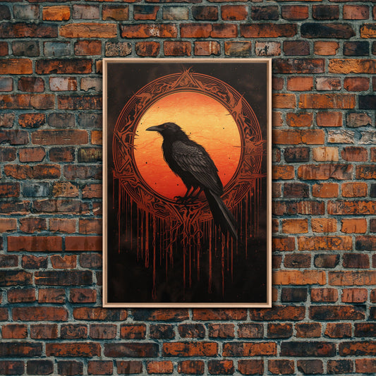 Raven Print, Antique Bird Painting, Vintage Drawing Poster Wall Art Decor, Black Raven, bird nature print, bird lovers gift, Gothic Crow Art