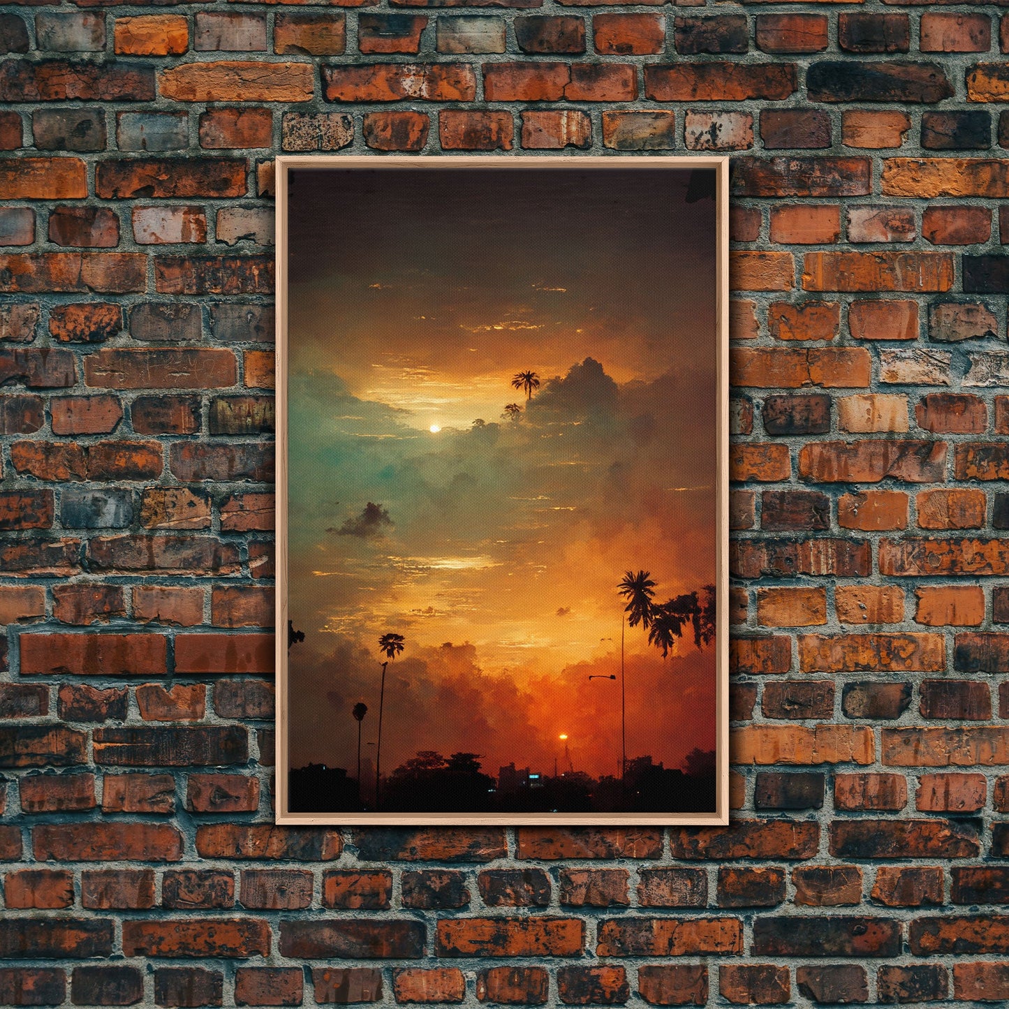 Los Angeles, California at sunset, canvas print, ready to hang wall art