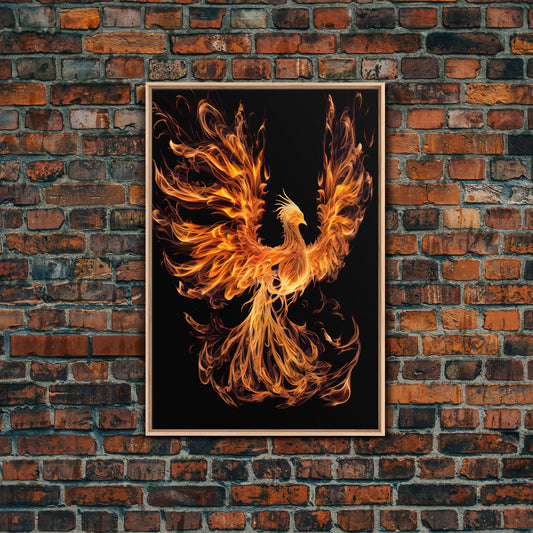 Canvas Print Of "The Phoenix" - Rebirth Art - Framed Canvas Art - Framed Wall Art - Incredibly Beautiful Phoenix Decor