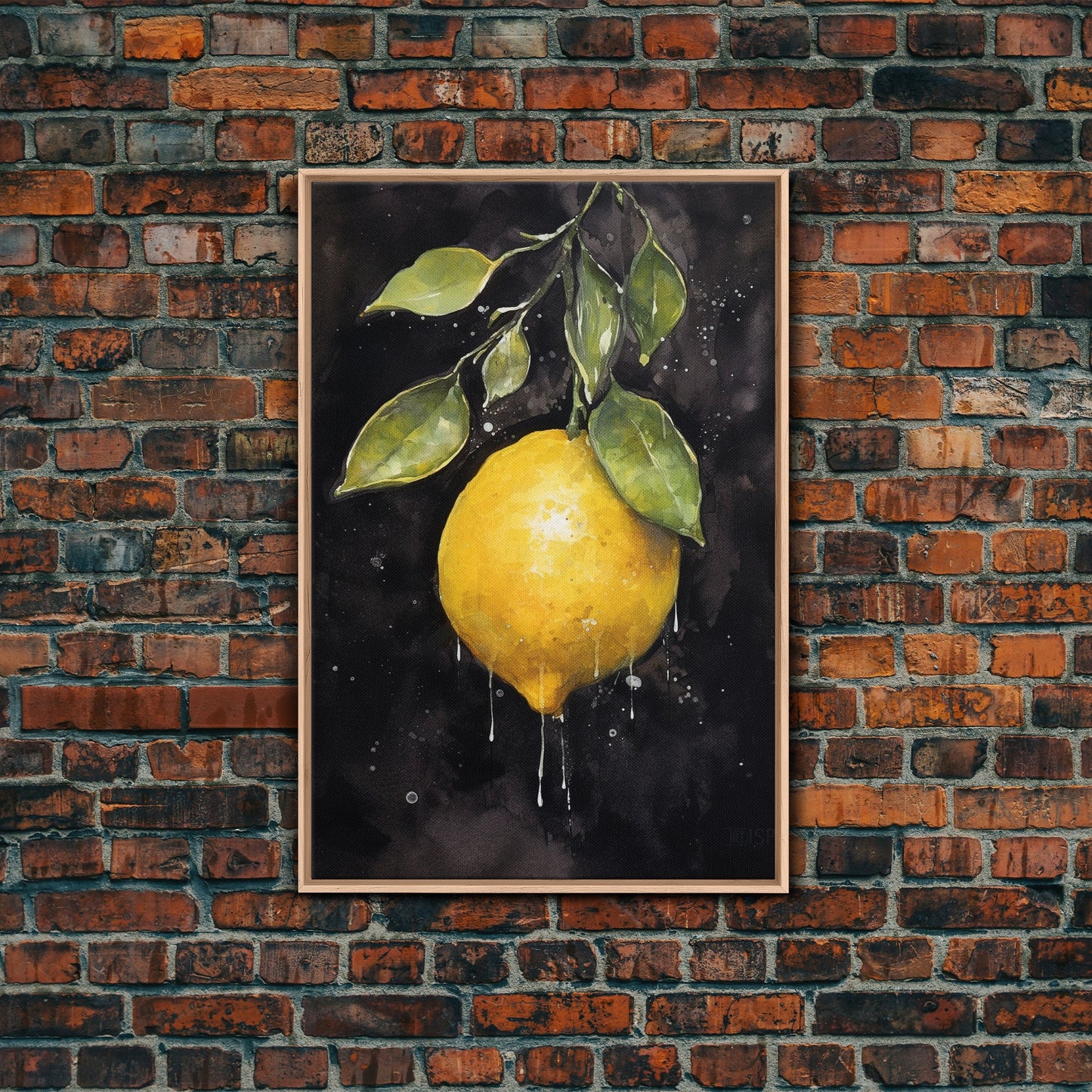 Food Art, Lemon Wall Decor, Fruit Wall Art, Kitchen Wall Art, Minimalist Wall Art, Wall Decor, Canvas Print, Wall Art, Framed Canvas Art