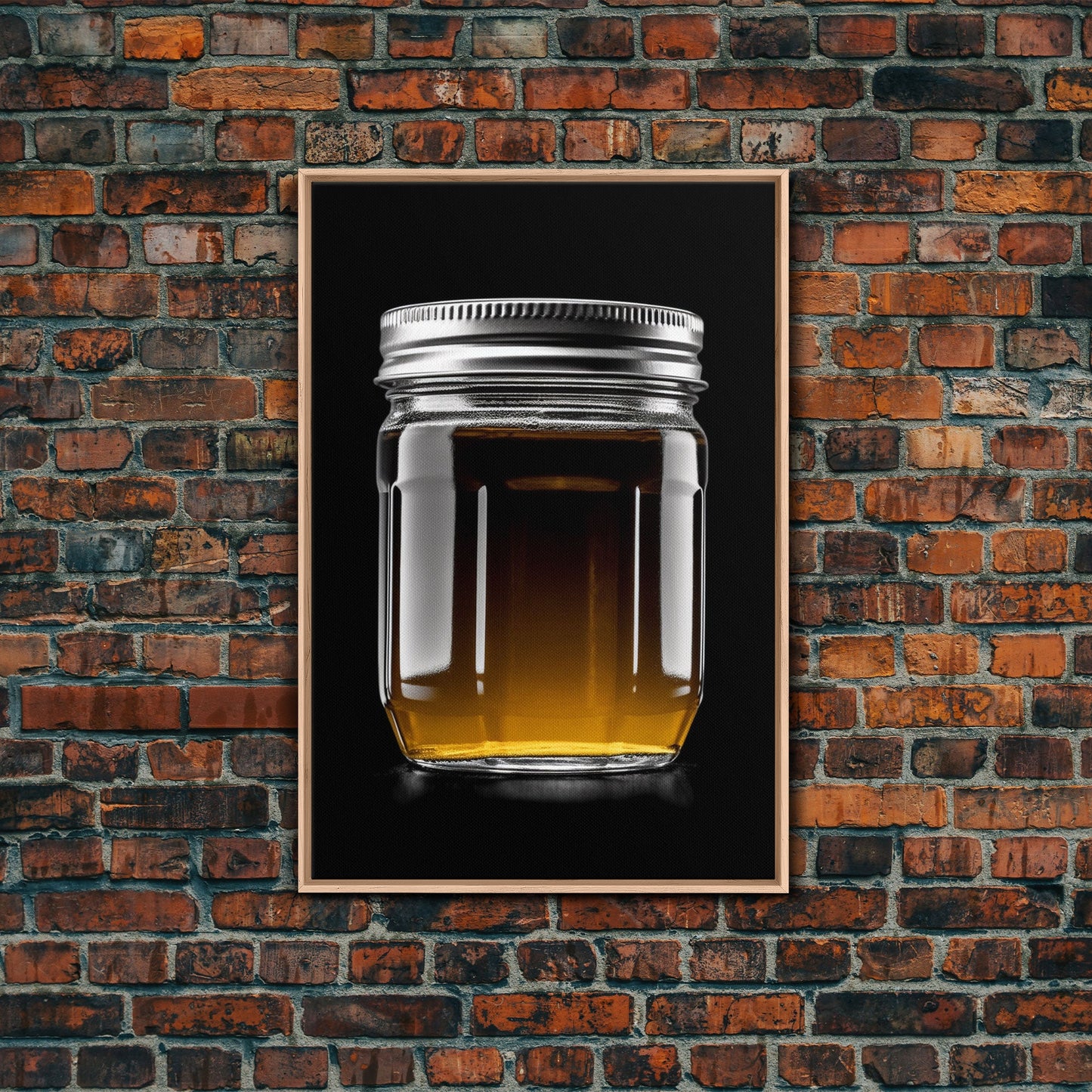 Mason Jar Wall Art, Kitchen Wall Decor, Jar Art, Minimalist Art, Wall Decor, Canvas Art, Wall Art, Framed Canvas Wall Decor