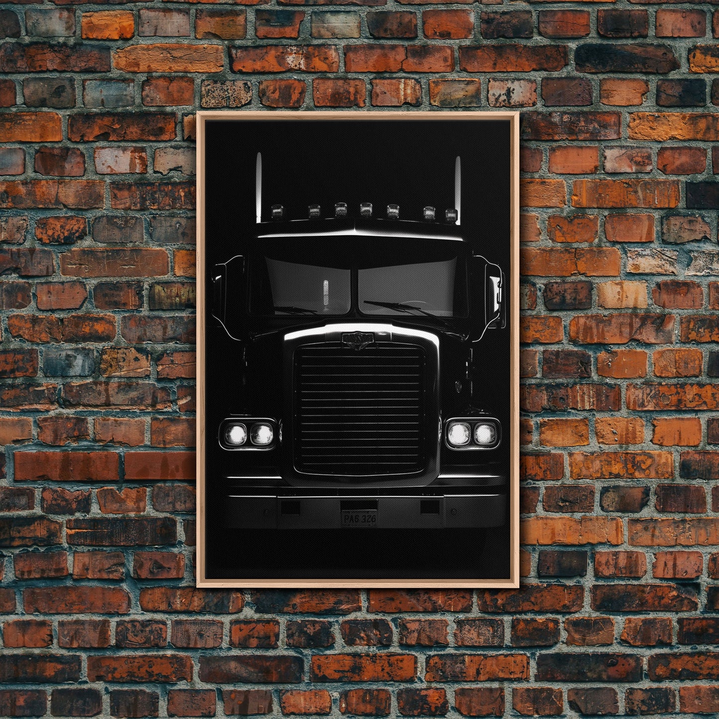 Semi Truck Wall Art, Big Rig Print, Black And White Print, Minimalist Print. Wall Decor, Canvas Art, Wall Art, Framed Canvas Wall Art