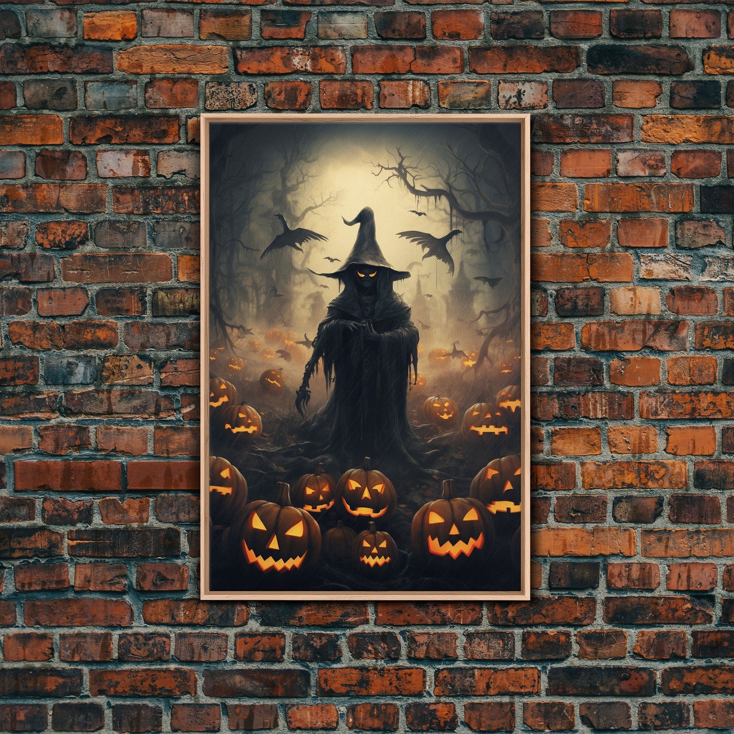 Halloween Art Print, Dark Fantasy Art, Dark Wall Art, Spooky Decor, Goth Decor, Canvas Print, Wall Art, Vertical Print, Creepy Wall Art