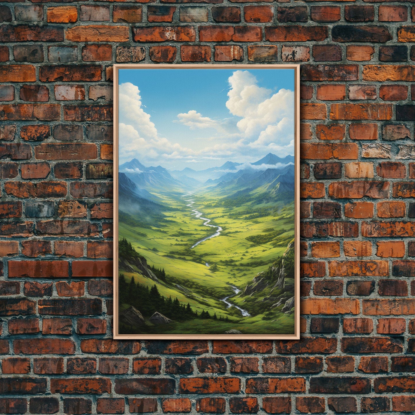 Mountains Wall Art, Valley Art, River Wall Print, Canvas Print, Wall Art, Vertical Art, Realtor Thank You, Home Wall Decor, Dorm Room Art