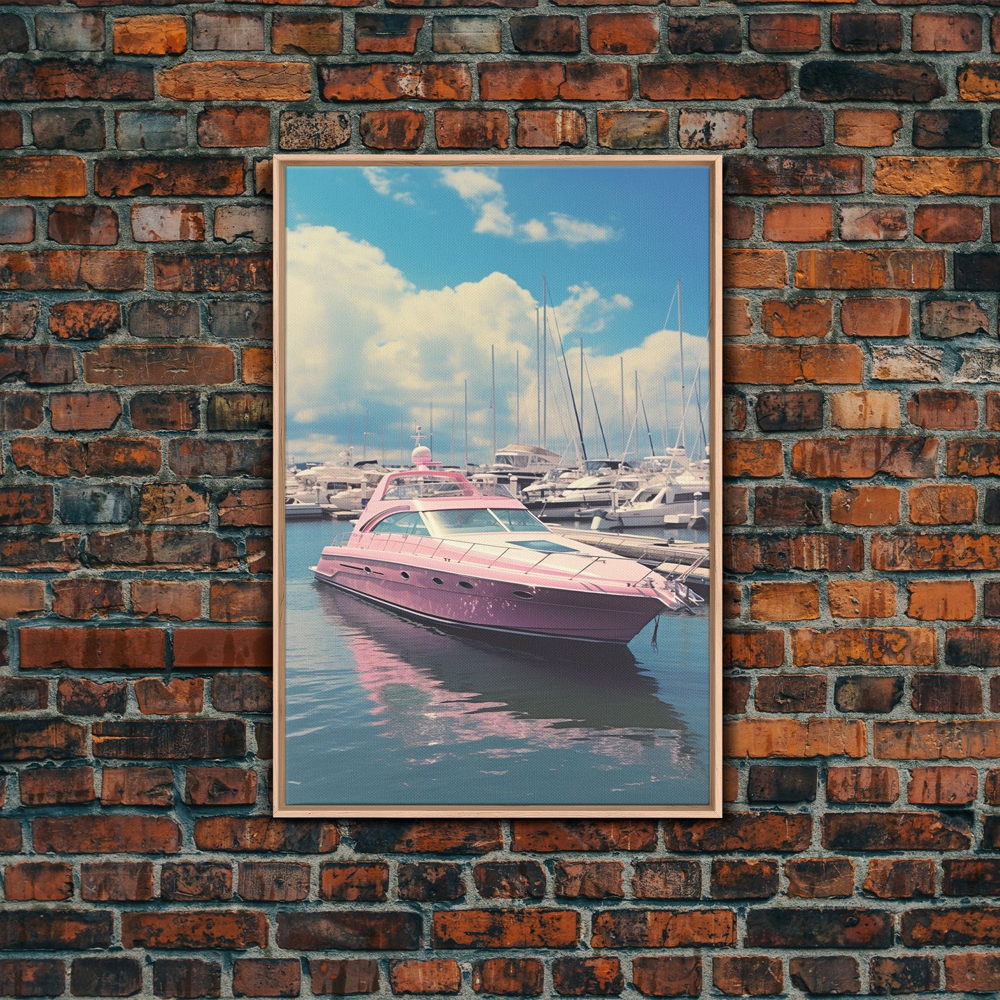 Pink Boat, Ocean Wall Art,  Nautical Wall Art, Canvas Print, Wall Hanging, Portrait Art, Travel Print, Modern Art Prints, Girls Room Decor