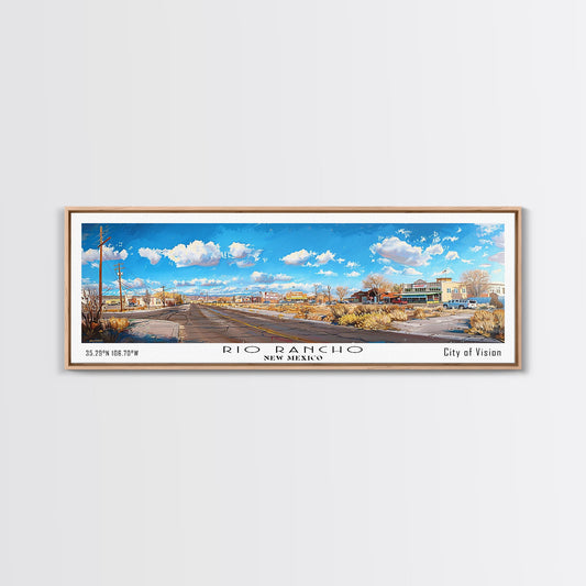 Rio Rancho New Mexico Panoramic Print, Elegant Framed Canvas Print, City Travel Poster, Home Decoration, Office Wall Art