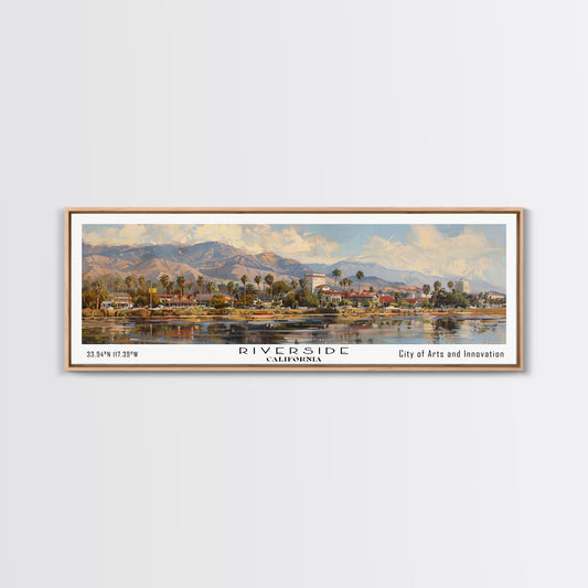 Riverside California Panoramic Print, Creative Framed Canvas Print, Travel Poster Art, Living Room Decor, Home Wall Art, Gift Idea