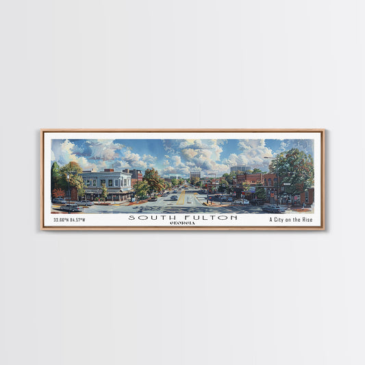 South Fulton Georgia Travel Poster, Framed Canvas Print, Wall Art, Home Decor, Office Art, Living Room Art, Travel Gift, Vintage Style