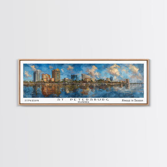 St. Petersburg Florida Travel Poster, Framed Canvas Print, Wall Art, Home Decor, Office Art, Living Room Art, Travel Gift, Vintage Style