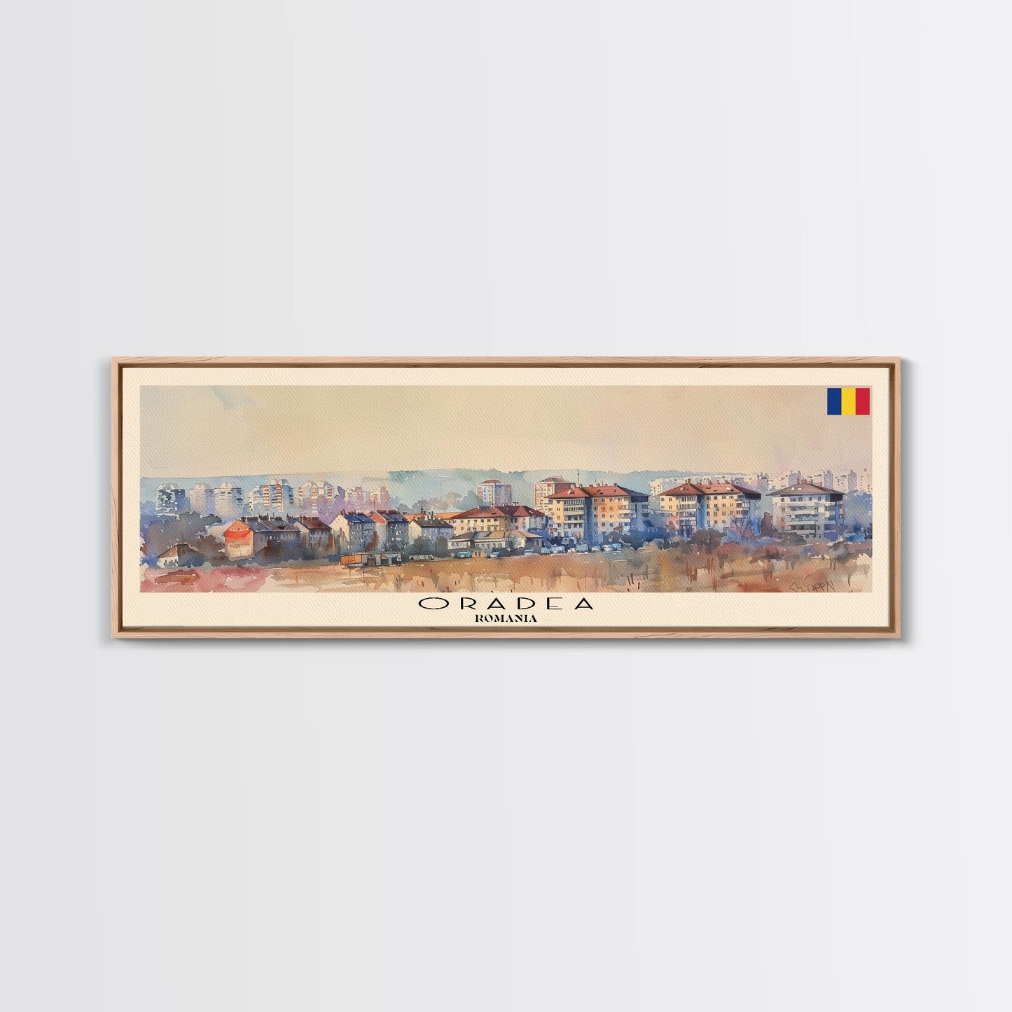 Oradea Romania Travel Print Wall Art, Panoramic City Art, Travel Art, Wall Decor, Vacation Gift, Framed Canvas Print Or Metal Art
