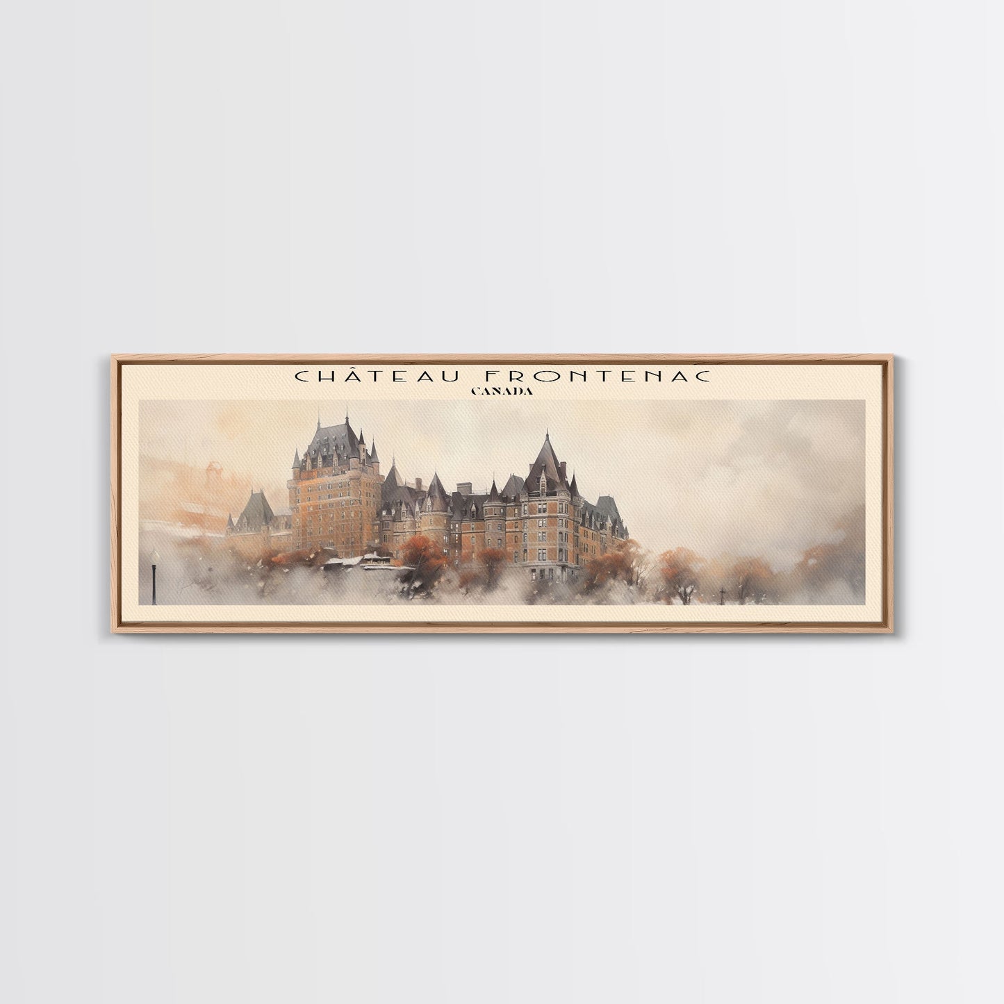 Château Frontenac COUNTRY Travel Poster Print, Framed Canvas Print, COUNTRY Travel Art, Wood Framed Art, Wall Hanging, Home Decor