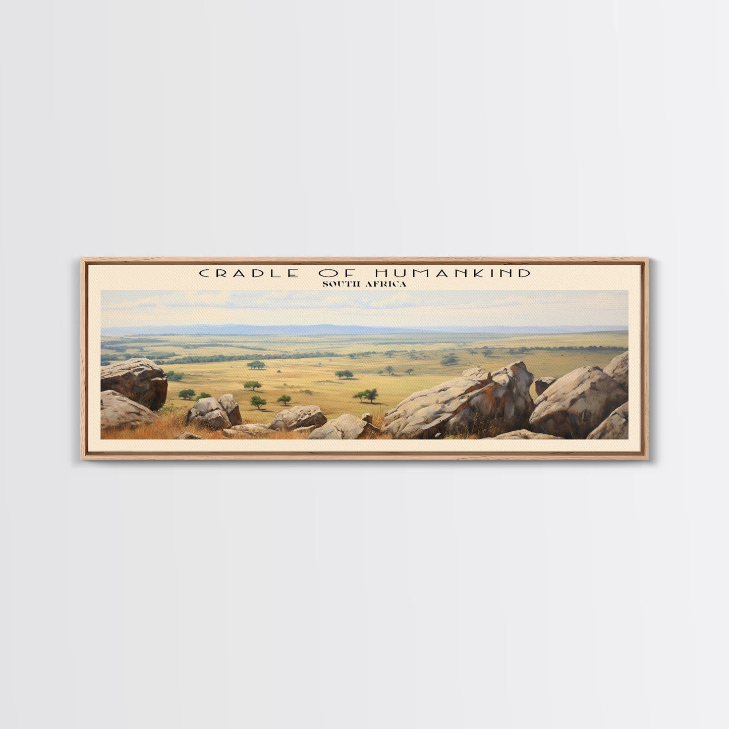 Cradle of Humankind Travel Poster Print, Framed Canvas Print, COUNTRY Travel Art, Wood Framed Art, Wall Hanging, Home Decor