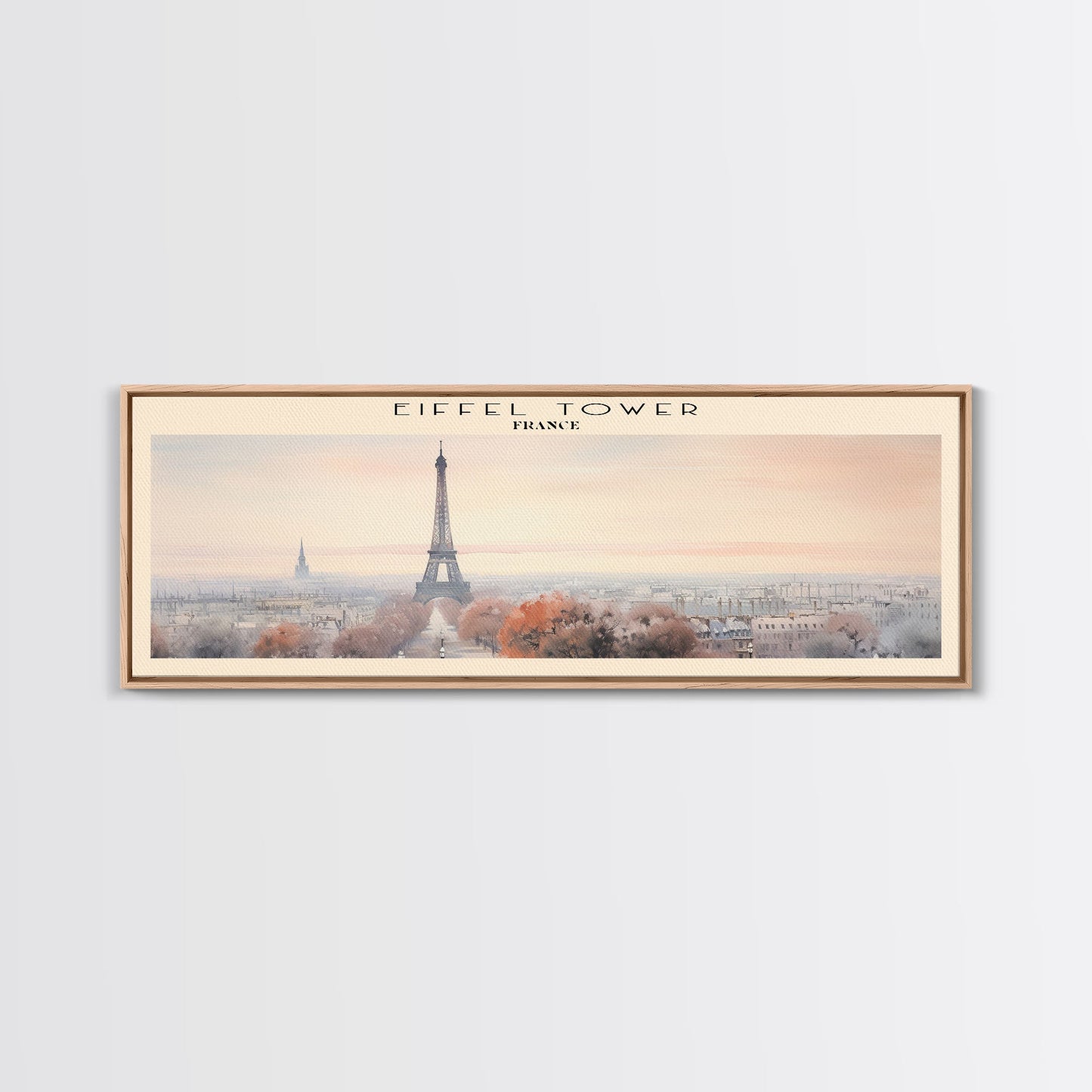 Eiffel Tower Travel Poster Print, Framed Canvas Print, COUNTRY Travel Art, Wood Framed Art, Wall Hanging, Home Decor