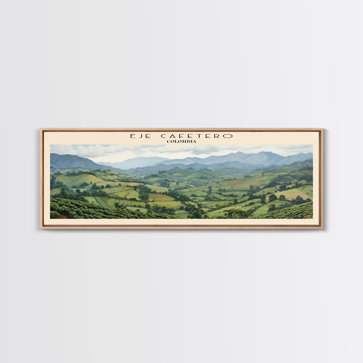 Eje Cafetero COUNTRY Travel Poster Print, Framed Canvas Print, COUNTRY Travel Art, Wood Framed Art, Wall Hanging, Home Decor