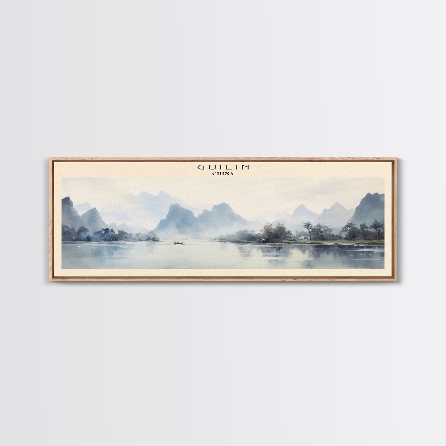 Guilin COUNTRY Travel Poster Print, Framed Canvas Print, COUNTRY Travel Art, Wood Framed Art, Wall Hanging, Home Decor