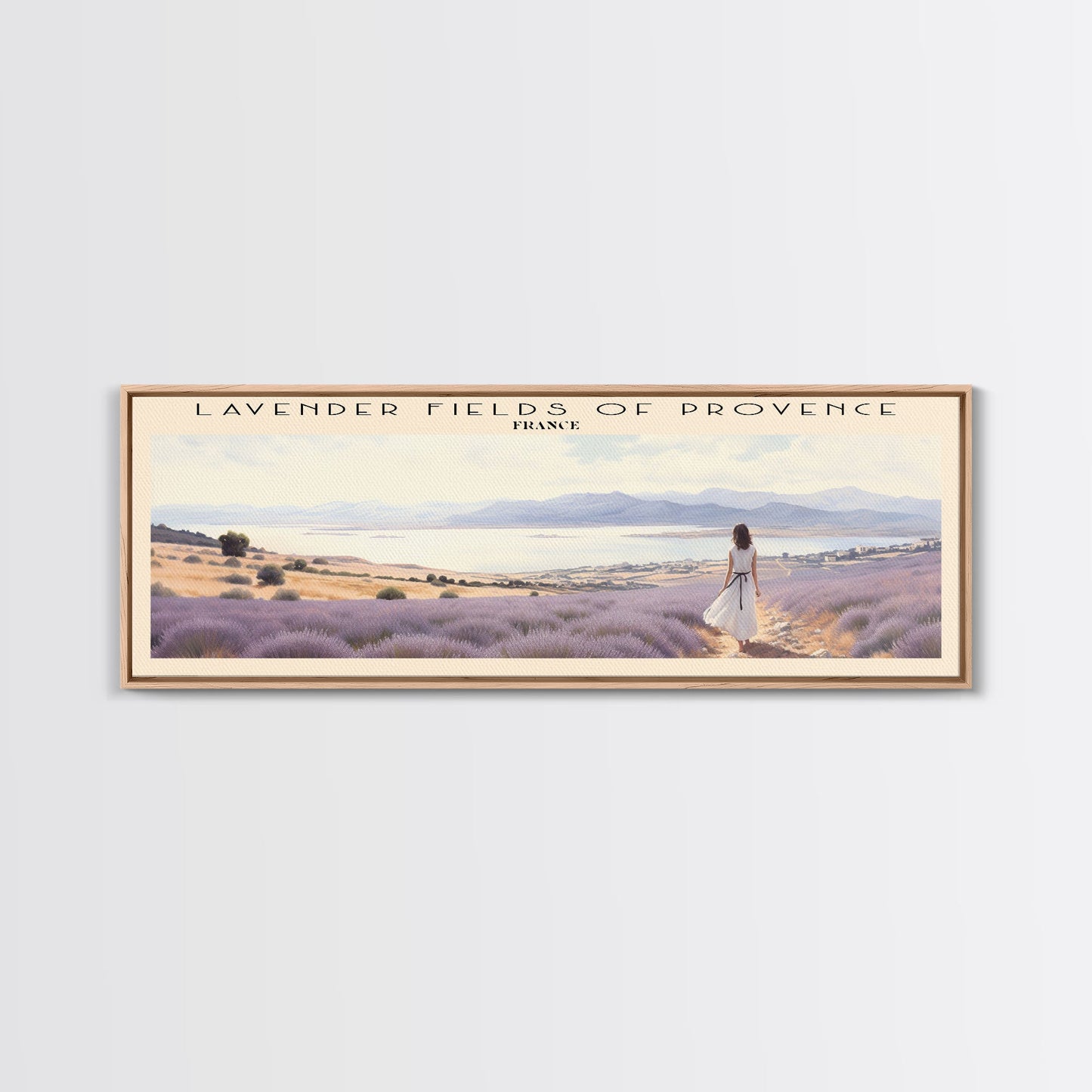 Lavender Fields of Provence Travel Poster Print, Framed Canvas Print, COUNTRY Travel Art, Wood Framed Art, Wall Hanging, Home Decor