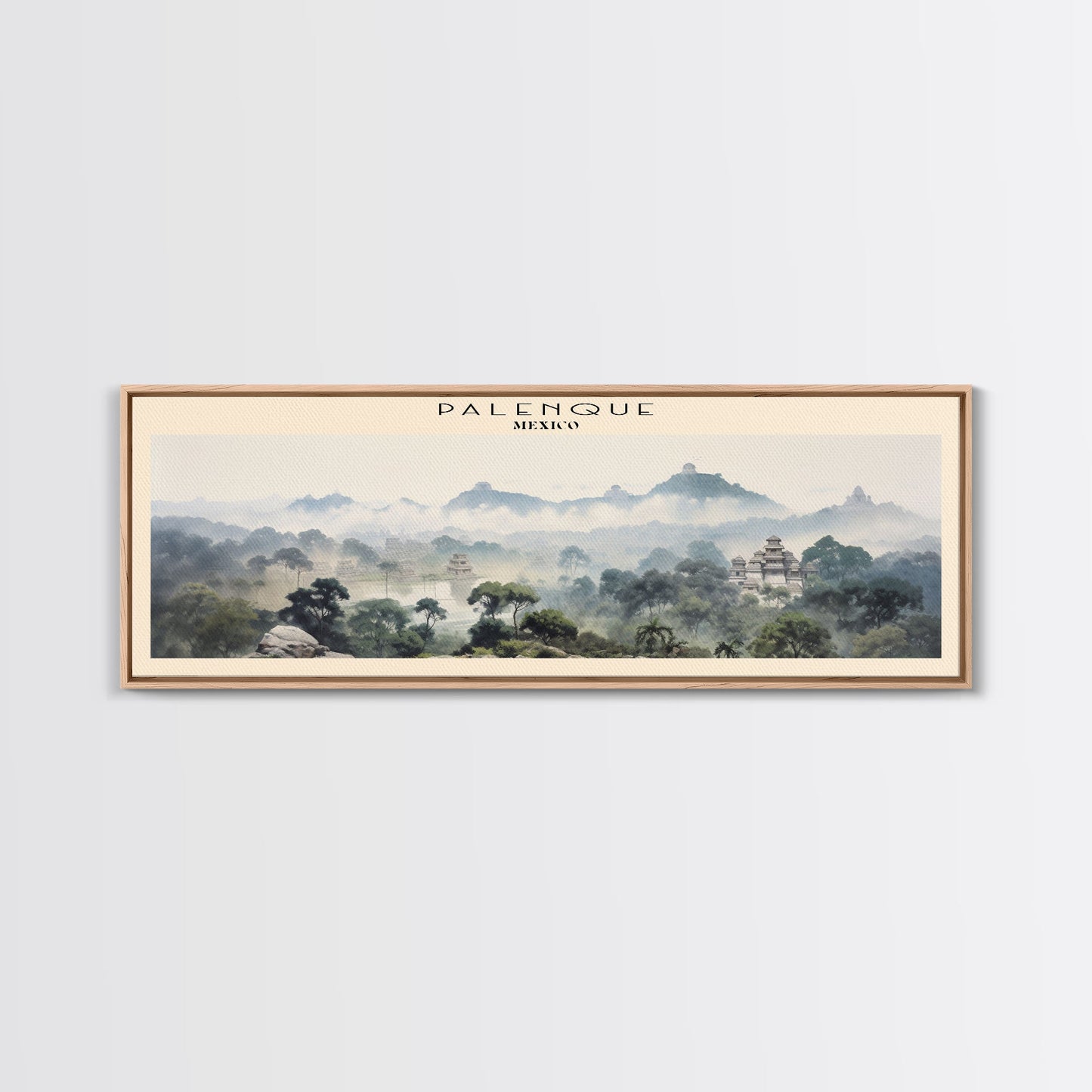 Palenque COUNTRY | Framed Travel Poster Canvas Print | Trendy Wall Art | Watercolor Painting | Living Room Art | Unique Art