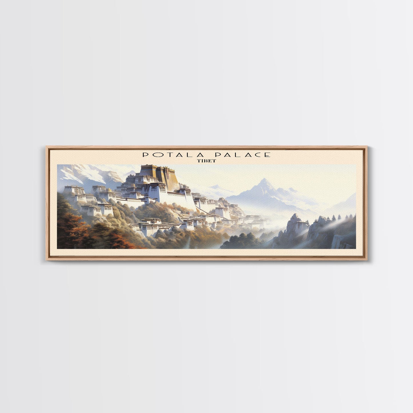 Potala Palace COUNTRY Travel Poster Print, Framed Canvas Print, COUNTRY Travel Art, Wood Framed Art, Wall Hanging, Home Decor