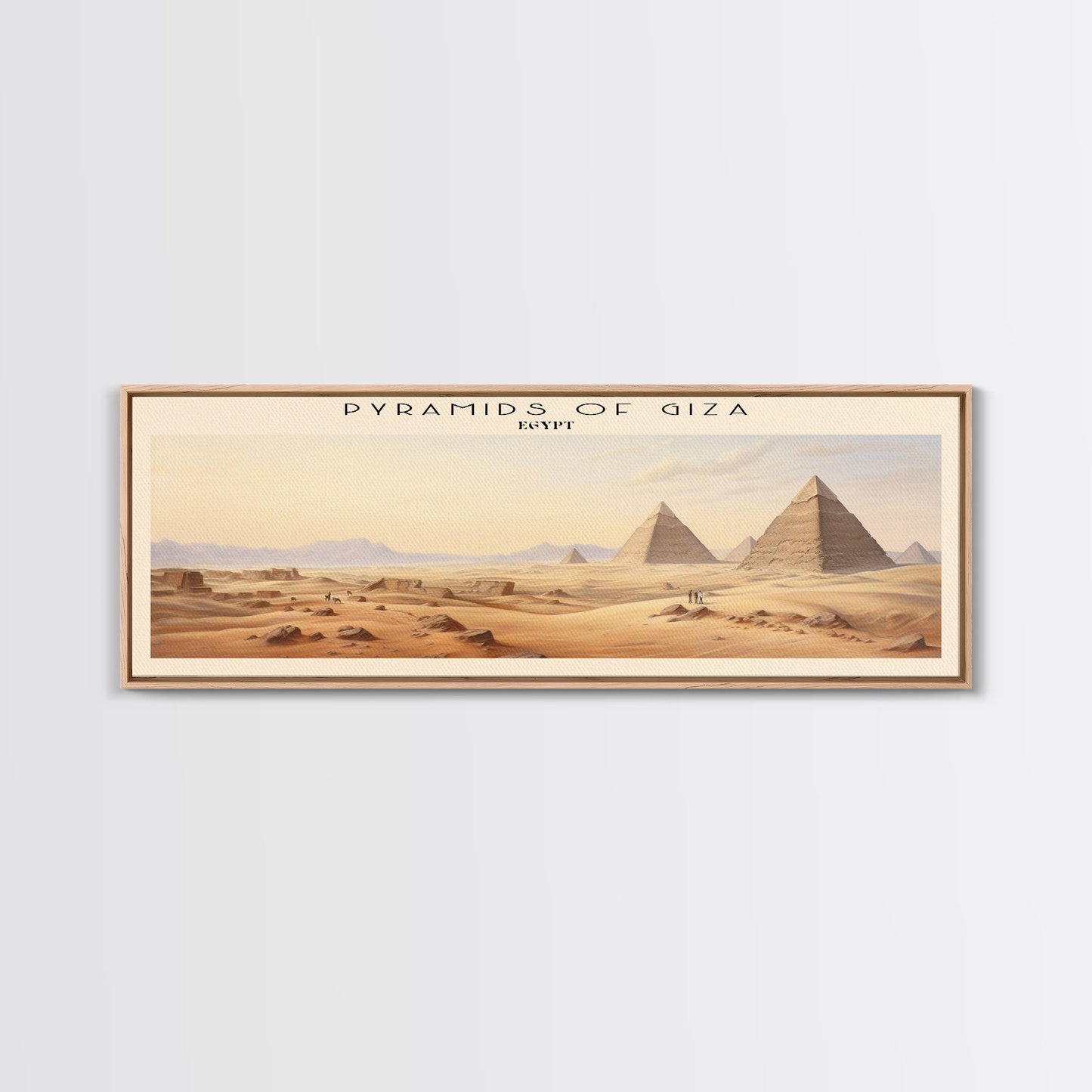 Pyramids of Giza Framed Canvas Print Travel Poster | Wall Art | Home Decor | Gift For Travel Lover | Wall Hanging | Original Art