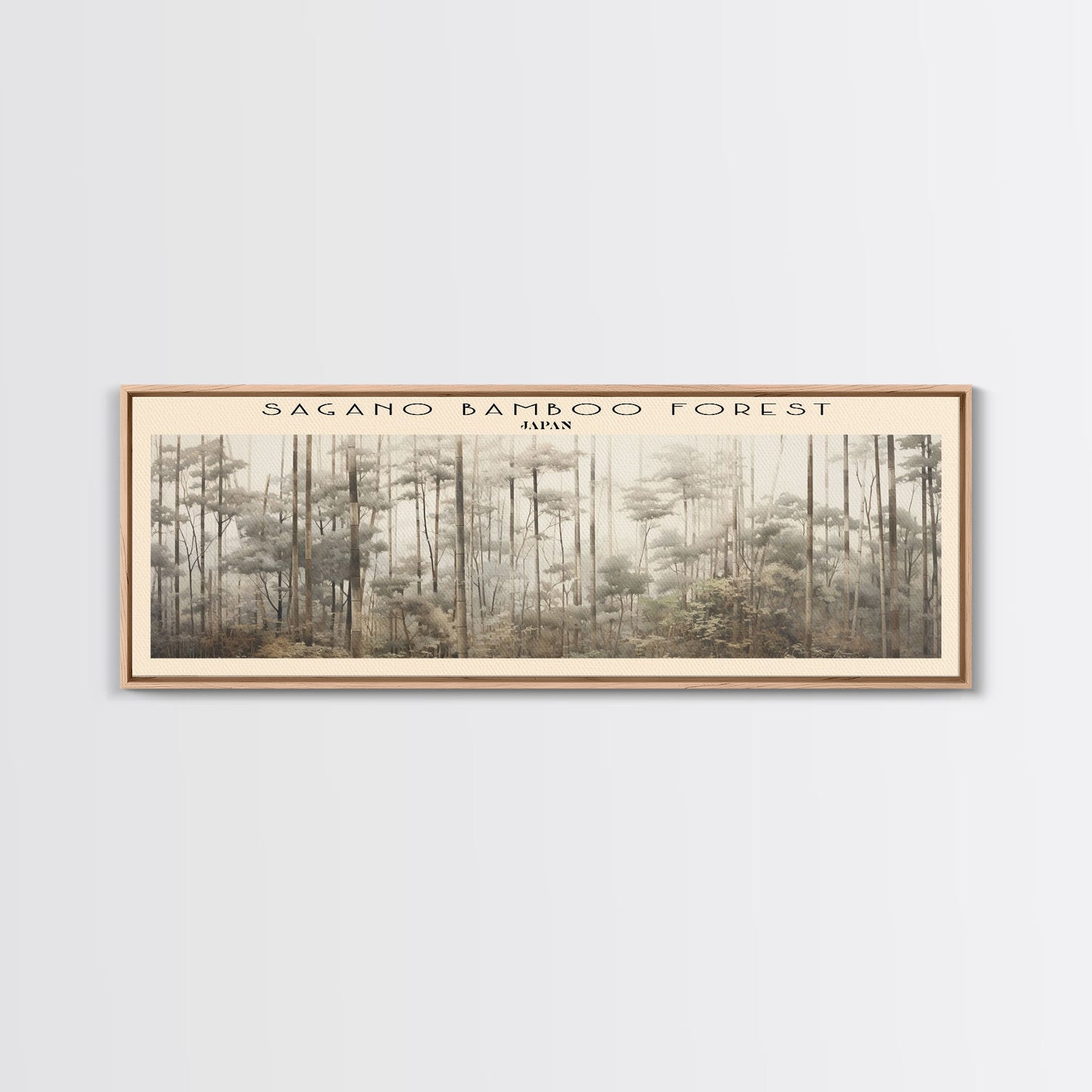 Sagano Bamboo Forest COUNTRY | Framed Travel Poster Canvas Print | Trendy Wall Art | Watercolor Painting | Living Room Art | Unique Art