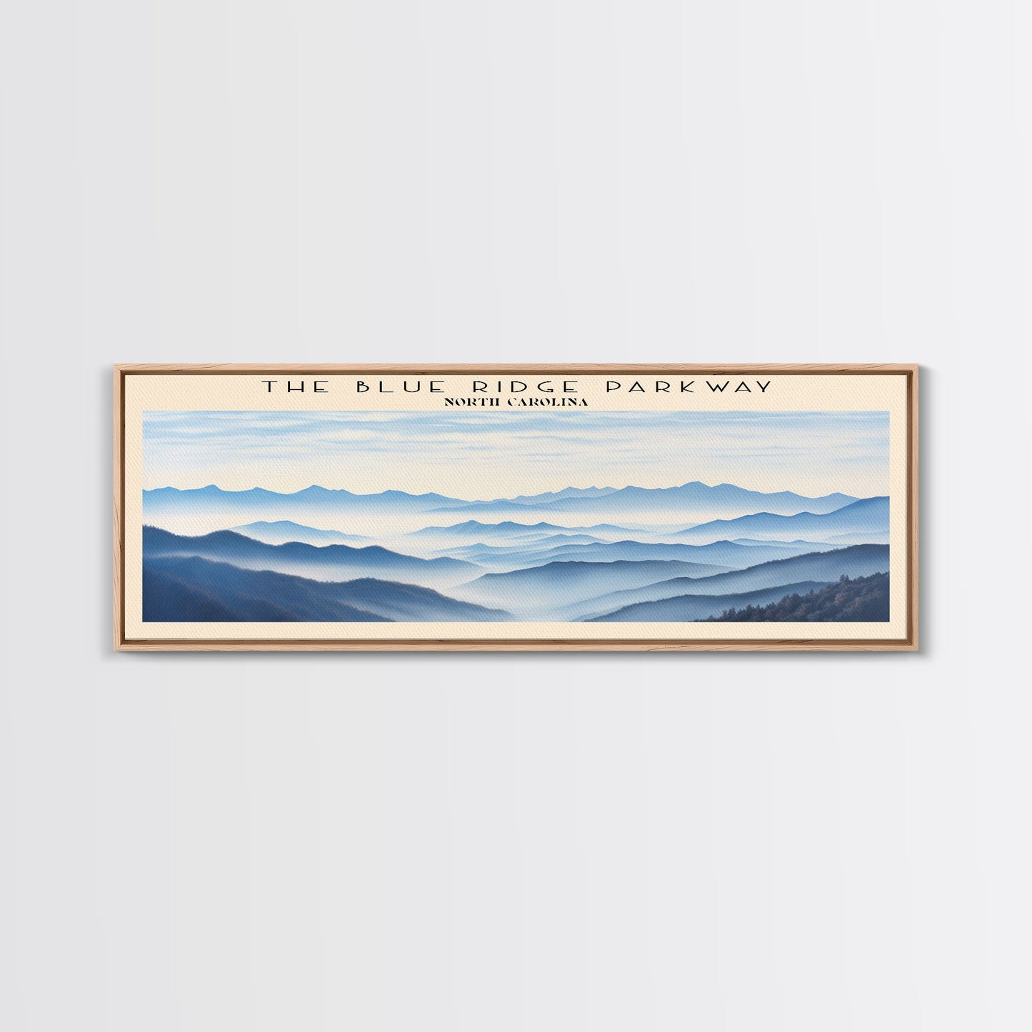 The Blue Ridge Parkway Framed Canvas Print Travel Poster | Wall Art | Home Decor | Gift For Travel Lover | Wall Hanging | Original Art