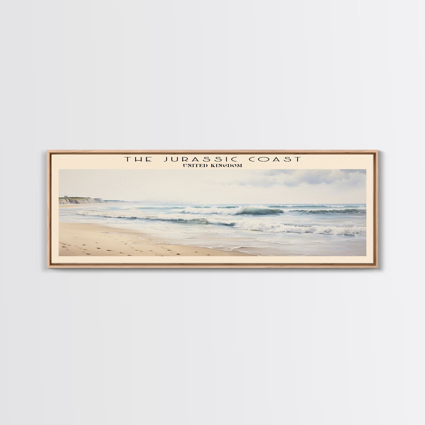 The Jurassic Coast COUNTRY | Framed Travel Poster Canvas Print | Trendy Wall Art | Watercolor Painting | Living Room Art | Unique Art