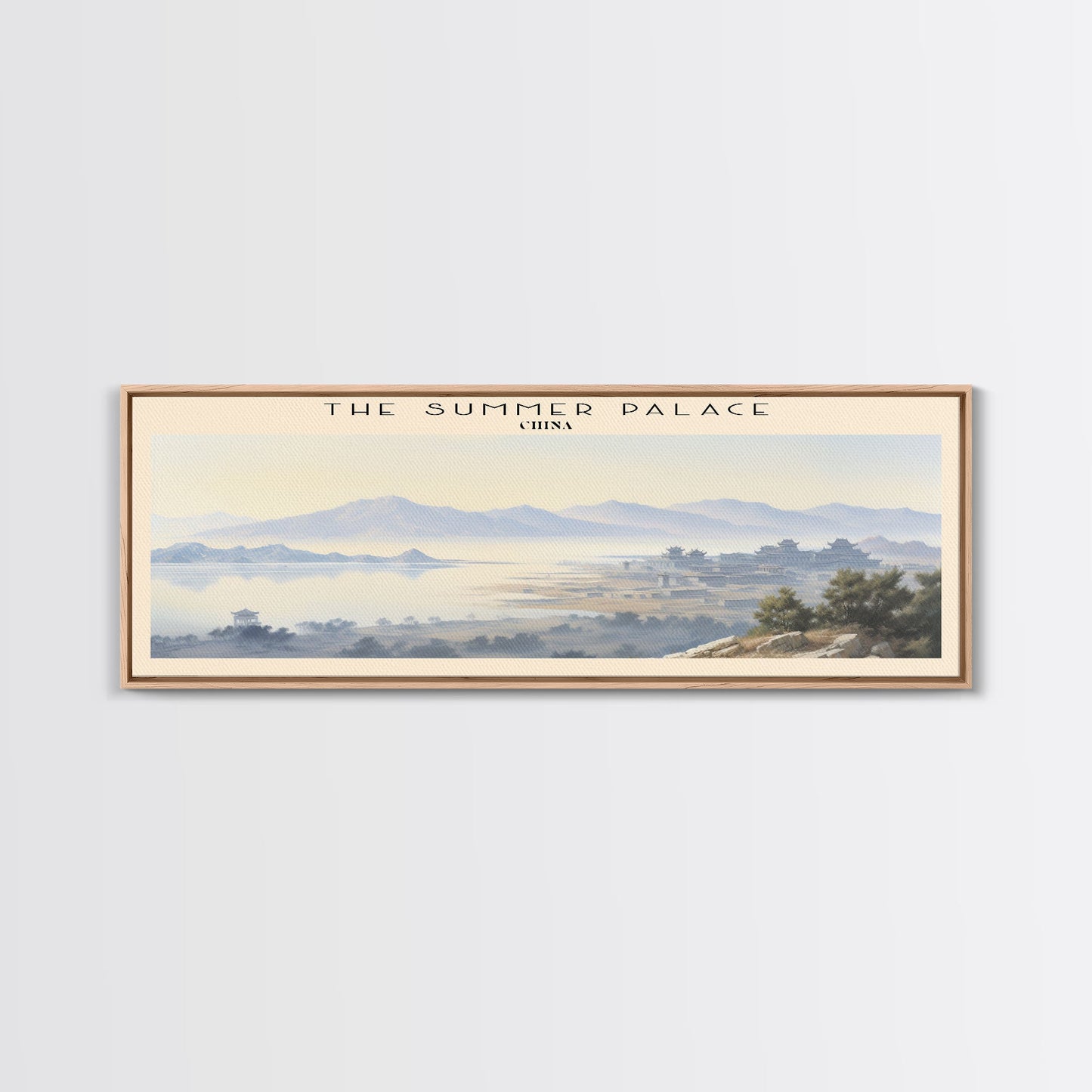The Summer Palace COUNTRY Travel Poster Print, Framed Canvas Print, COUNTRY Travel Art, Wood Framed Art, Wall Hanging, Home Decor