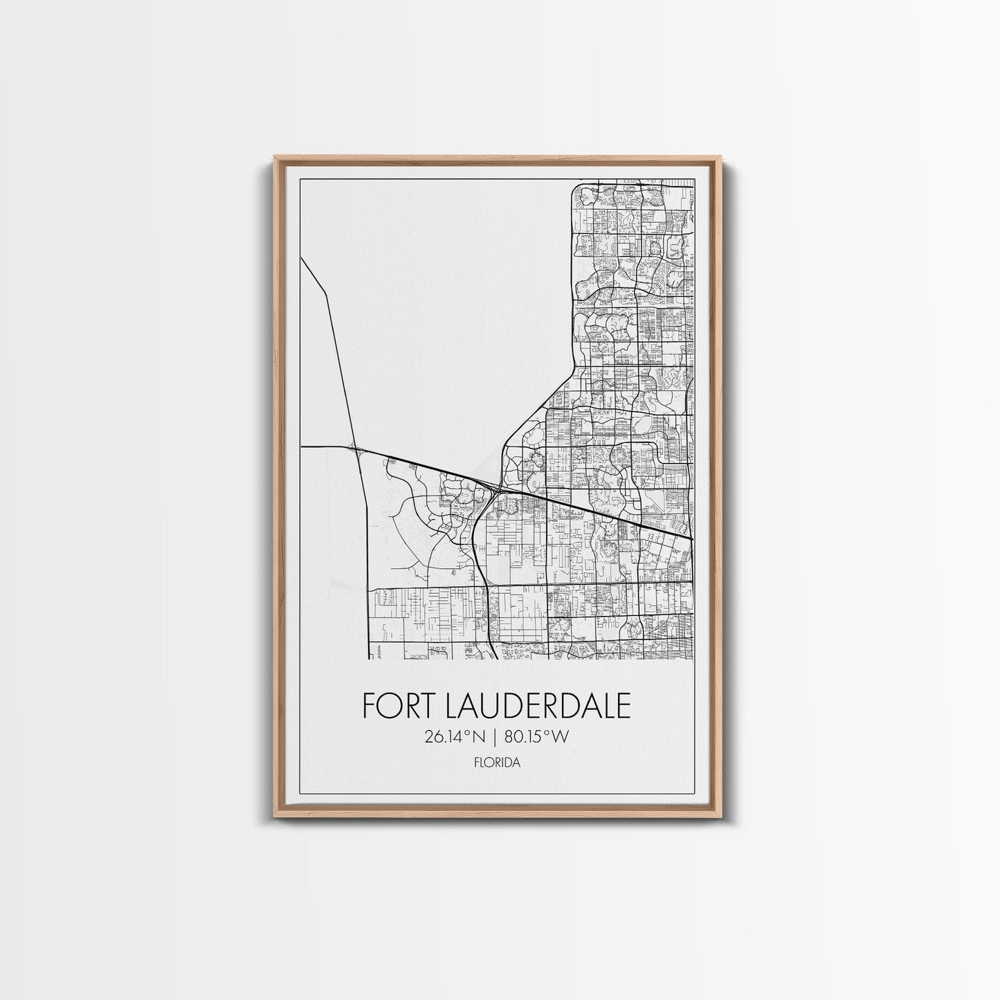 Fort Lauderdale Street Map, California Map, City Map Art, Minimalist Art, Wall Art, Canvas Print, Travel Art, Game Room Décor, Travel Gifts