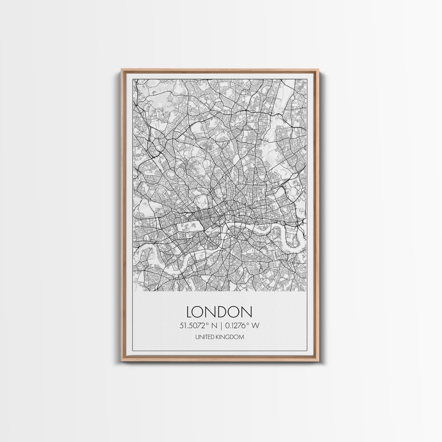 London Street Map, United Kingdom Map, City Map Art, Modern Wall Art, Wall Art, Canvas Print, Travel Art, Home Wall Décor, Bon Voyage Gift