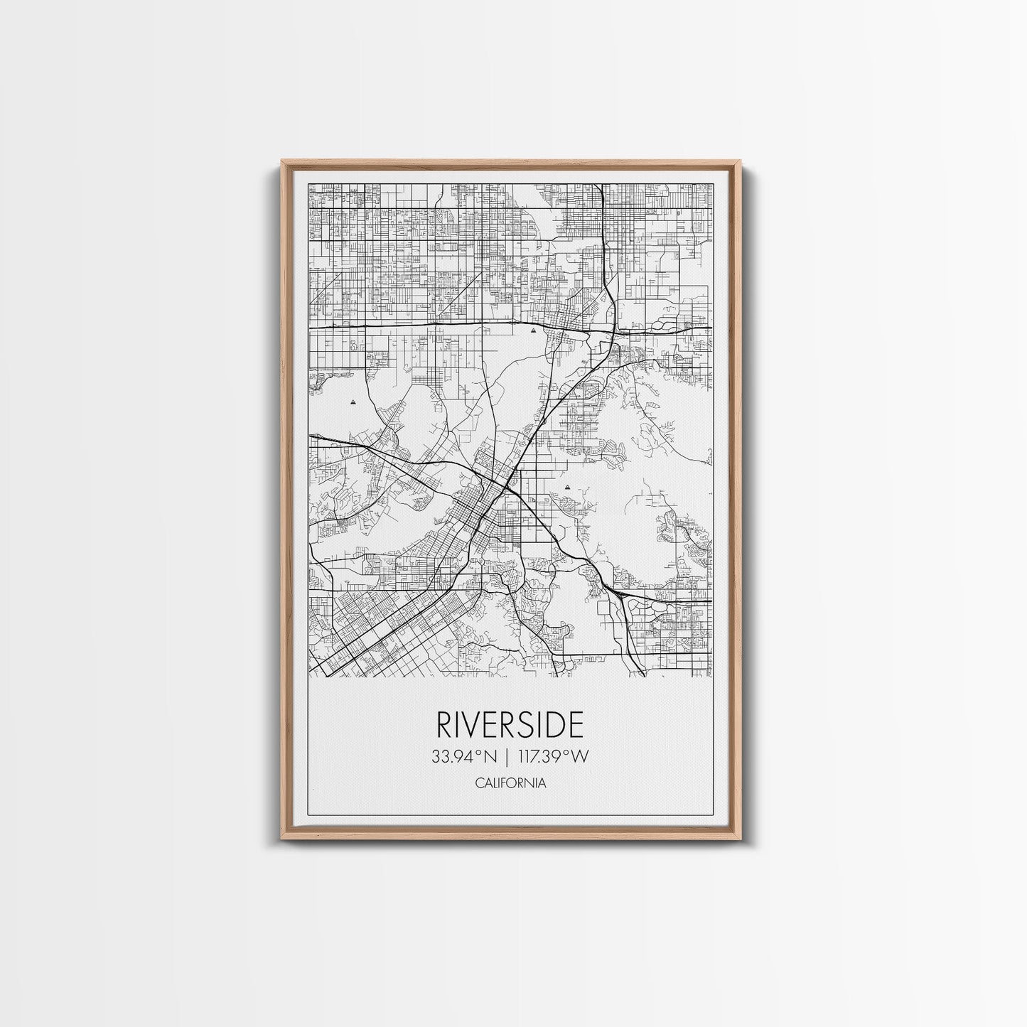 Riverside Street Map, California Map, City Map Art, Minimalist Art, Wall Art, Canvas Print, Unique Wall Décor, Boyfriend Gift, Travel Art