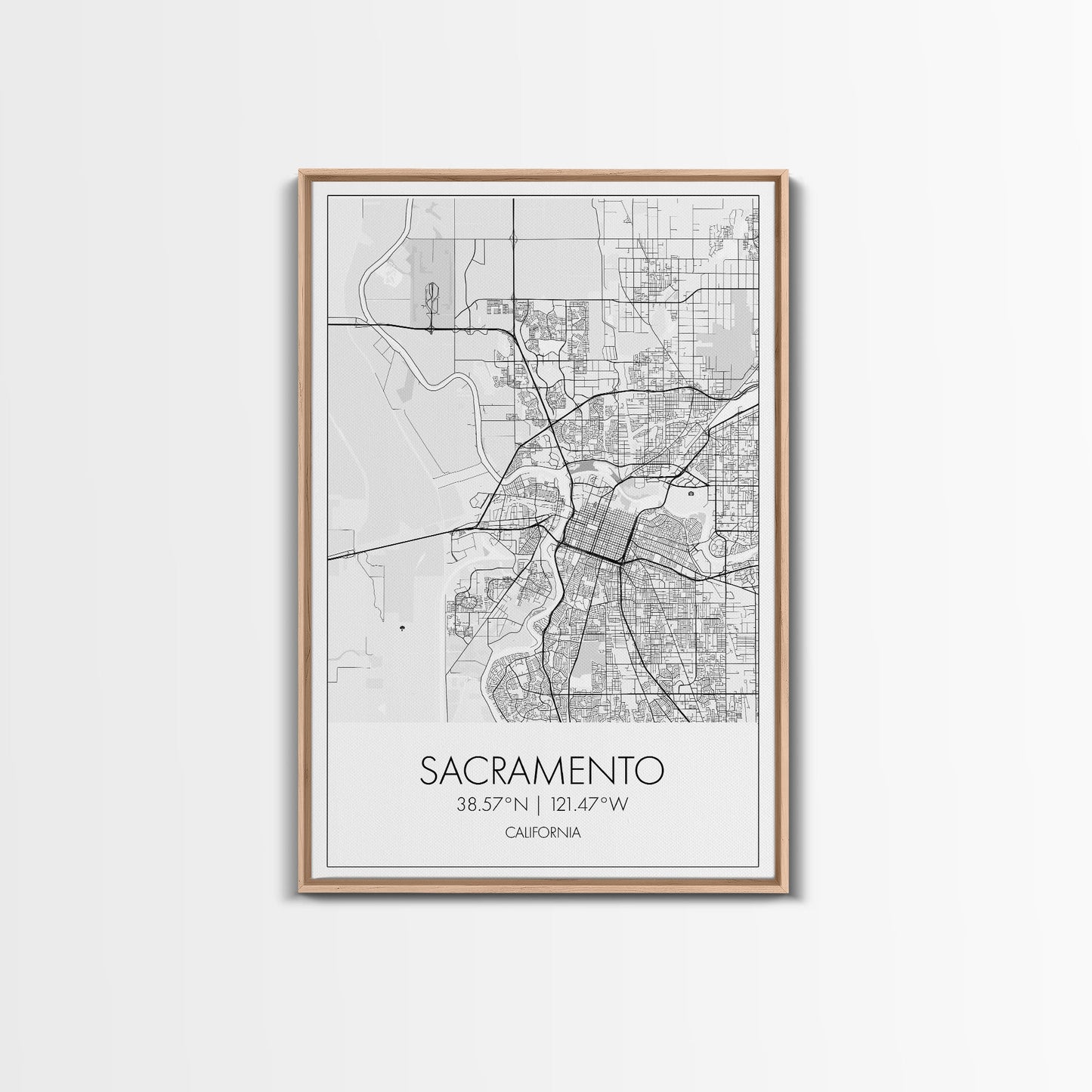 Sacramento Street Map, California Map, City Map Art, Minimalist Art, Wall Art, Canvas Print, Girls Room Art, Gift For Women, Travel Décor