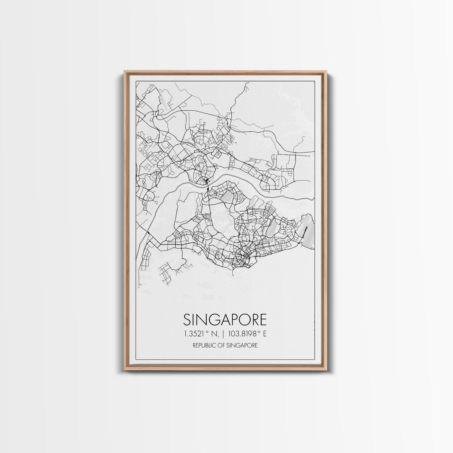 Singapore Street Map, Singapore Map, Asia City Map Print, Minimalist Art, Wall Art, Canvas Print, Room Decor, Travel Wall Art, Gift For Him