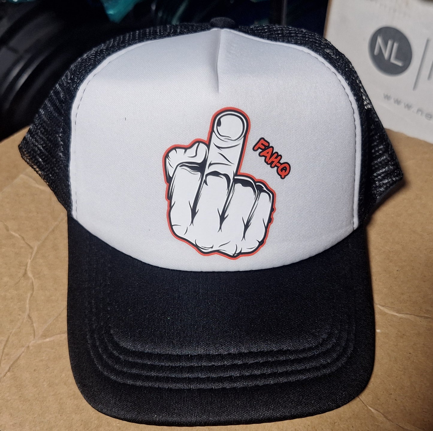 Adjustable Trucker Baseball Hat Cap FAH-Q Middle Finger