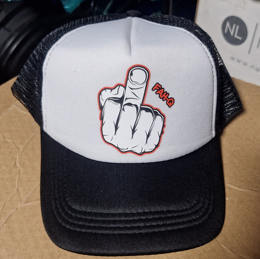 Adjustable Trucker Baseball Hat Cap FAH-Q Middle Finger