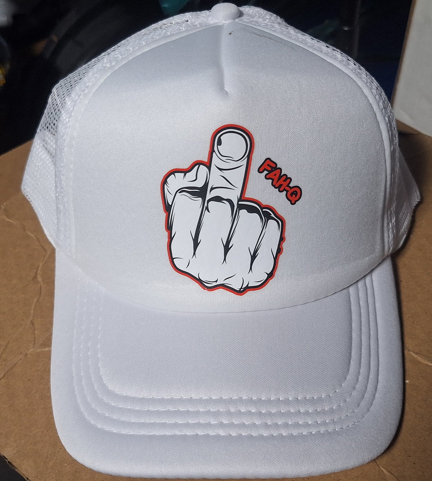 Adjustable Trucker Baseball Hat Cap FAH-Q Middle Finger