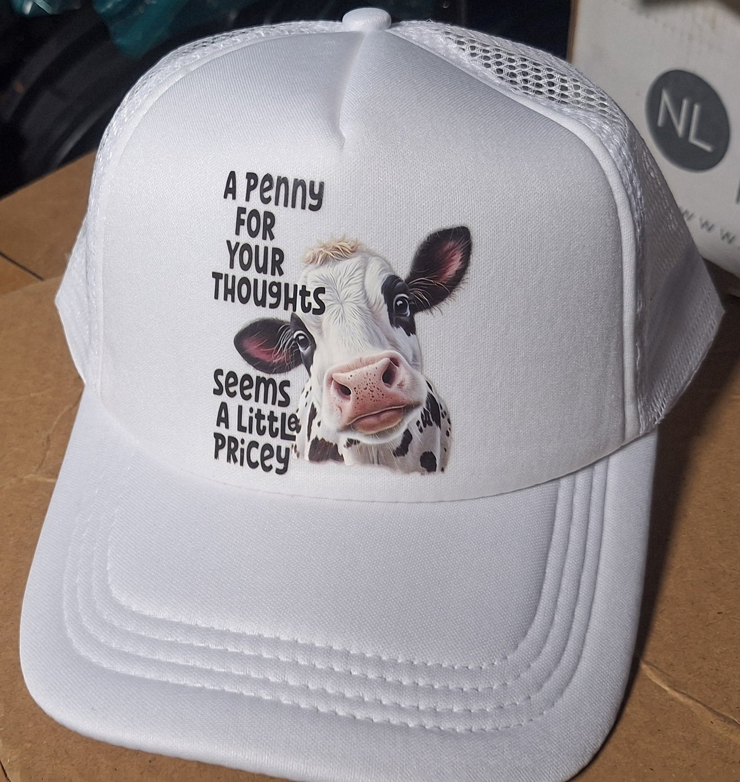 Adjustable Trucker Baseball Hat Cap Penny For Your Thoughts Seems Pricey Cow