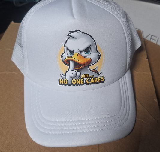 Adjustable Trucker Baseball Hat Cap Shh No One Cares Duck